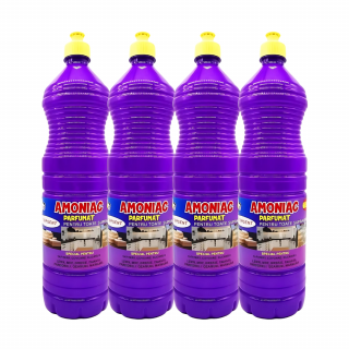 Pachet amoniac SUPER PARFUMAT 4 buc x 1.5l curatare profunda bucatarie, tapiterii, covoare, lemn, MDF, gresie, faianta, pardoseala, geamuri, marmura