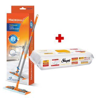PACHET PROMO- Lavete umede pentru curatare pardoseli SLEEPY EASY CLEAN Herbal Soap+NEW Mop curatare UscataUmeda MACROMAX