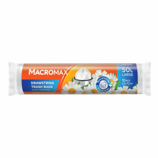 Saci menajeri cu snur MACROMAX Large 50L, Chamomile, 10 buc