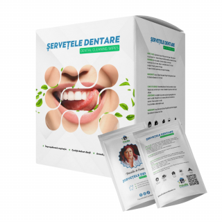 servetele Dentare 12 buc cutie ,   Curatare rapida pentru dinti, respiratie proaspata oriunde, oricand