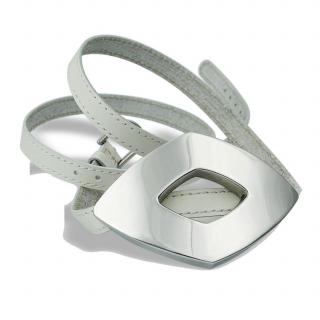 Bratara eleganta inox si piele alba - BeElegant BAD0124