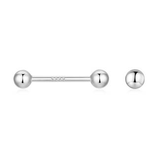 Cercei argint 999 cu bilute de 1 mm, 11 mm lungime