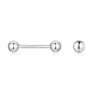 Cercei argint 999 cu bilute de 1 mm, 9 mm lungime