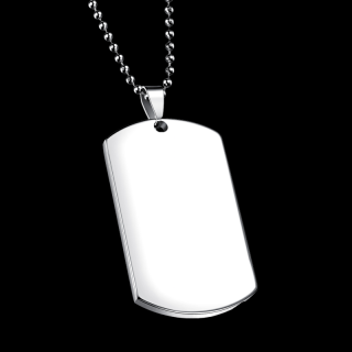 Colier inox lant cu placuta de identificare