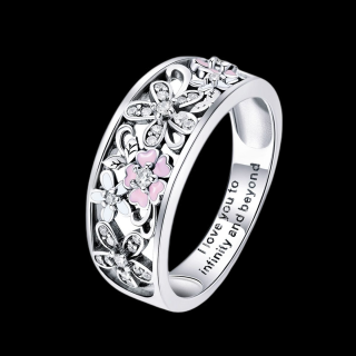 Inel argint 925 cu floricele - I love you to infinity and beyond - Be Nature IST0055
