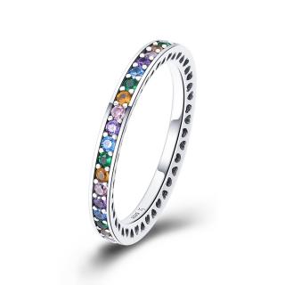 Inel argint 925 cu zirconii multicolore de jur imprejur - Be Elegant IST0057