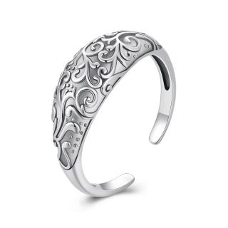Inel argint cu model floral
