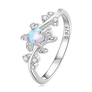 Inel argint floare de opal