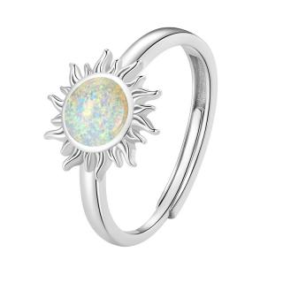 Inel argint reglabil soare opal