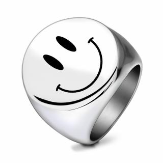 Inel inox Smiley