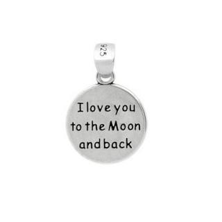 Pandant argint 925 cu doua fete I love you to the Moon and back PSX0631 - Be In Love