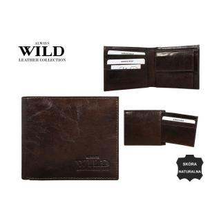Portofel minimalist piele intoarsa naturala cu portcard detasabil Wild PORM202 Maron