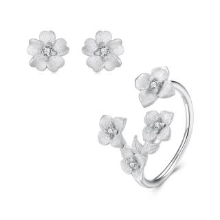 Set argint cu flori