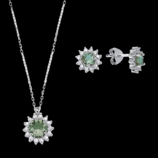 Set argint Solitaire cu zultanit si zirconii