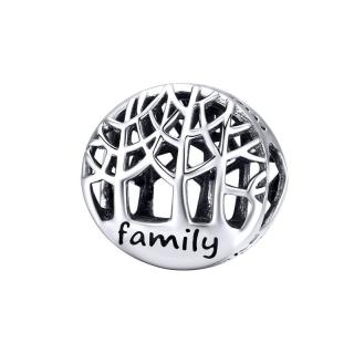 Talisman argint cu copacul vietii si mesaj Family