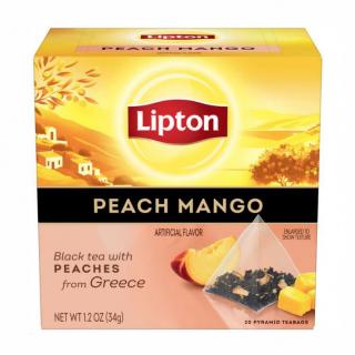 LIPTON Ceai Negru cu Piersici si Mango - Piramide 20x1.7g