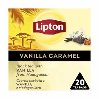 LIPTON Ceai Negru cu Vanilie si Caramel - Piramide 20 plicuri