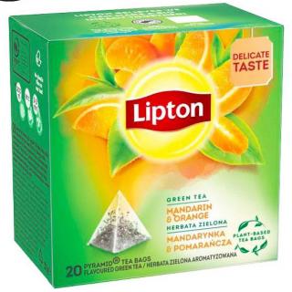 LIPTON Ceai Verde, Mandarine  Portocale Piramide 20x2.1g