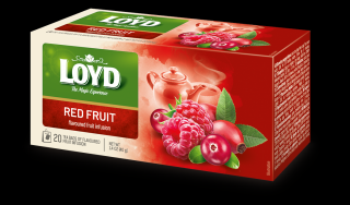 LOYD Ceai Infuzie De Fructe Aromatizat, cu Gust de Zmeura, Macese si Merisor - Fructe Rosii 20 Plicuri