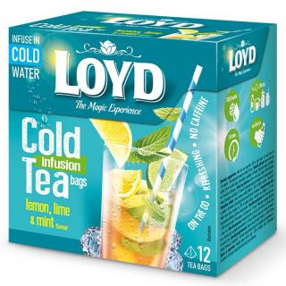 LOYD Ceai Rece Cold Ice Tea Infuzie Lamaie, Lime si Menta - Piramide 12x2g