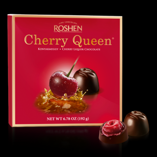 ROSHEN Cherry Queen Praline din Ciocolata umplute cu Visine Intregi si Lichior de Visine 192g