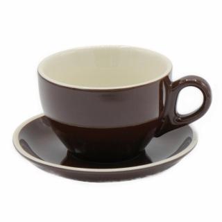 Set Ceasca + Farfurie pentru Ceai   Cafea   Cappuccino, Capacitate 290ml - Dark