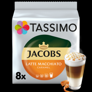 TASSIMO Typ Latte Macchiato Caramel Capsule cu Cafea 16buc 8 bauturi