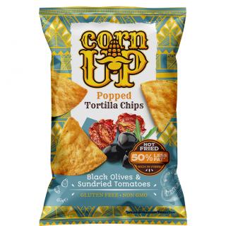 Tortillas Chips CORN UP Nacho Chipsuri Neprajite din Porumb cu Masline si Rosii Uscate 60g