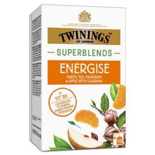 TWININGS Ceai Superblends Energise cu Mandarine, Mere si Guarana 18x2g