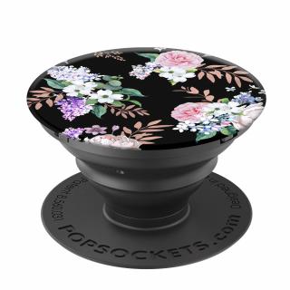 Accesoriu de telefon si tableta PopSockets, suport PopGrip cu fixare durabila,  Black Floral