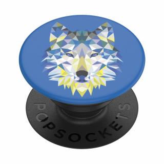 Accesoriu de telefon si tableta PopSockets, suport PopGrip cu fixare durabila,  Geo Wolf