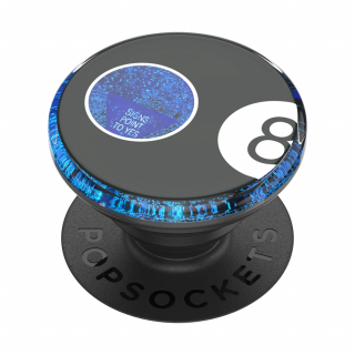 Accesoriu de telefon si tableta PopSockets, suport PopGrip cu fixare durabila,  Tidepool Magic 8 Ball