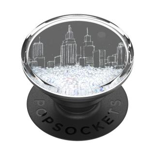 Accesoriu de telefon si tableta PopSockets, suport PopGrip cu fixare durabila,  Tidepool Snowglobe Cityscape