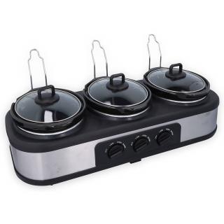 Aparat de gatit cu 3 boluri de 1.3 litri cu gatire lenta Dunlop Slow Cooker XL