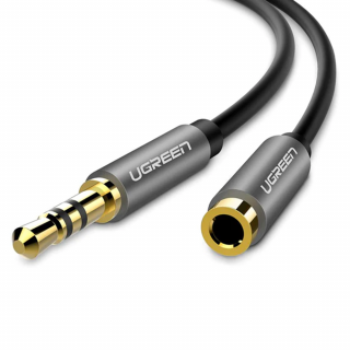 Cablu audio Ugreen, auxiliar 3.5 mm mini Jack, prelungitor 2m, argintiu