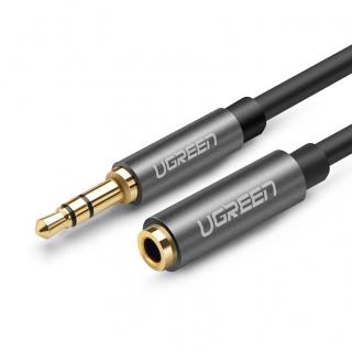 Cablu audio Ugreen, auxiliar mini Jack 3,5 mm, fir prelungitor 3m, argintiu