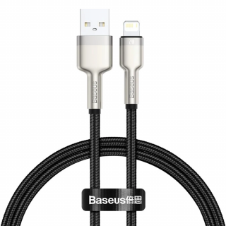 Cablu date tip Lightning Baseus Cafule Series Metal, USB la Lightning 2.4A, 2m, Negru