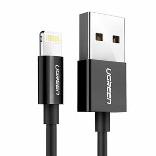 Cablu date tip Lightning Ugreen, USB la Lightning MFi, 2.4A, 2m, Negru