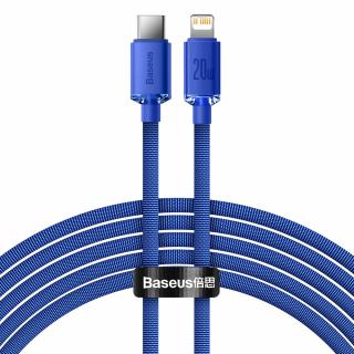 Cablu de date incarcare Baseus, Crystal Shine Series, Fast Charging, USB Type C to tip lightning 20W 2m, Albastru