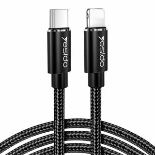 Cablu Lightning - USB Tip C, 18W, 2.4A, 1.2m, Yesido (CA-56) Negru