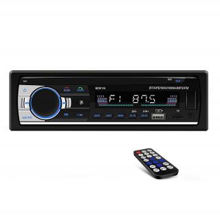 Casetofon auto, 4 x 60 W cu Bluetooth, Telefon, Radio, MP3, AUX, Card MicroSD, Telecomanda