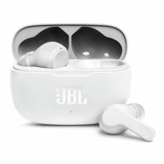 Casti audio in-ear JBL Wave 200TWS, True Wireless, Bluetooth, Deep Bass, IPX2, Touch Control, Alb