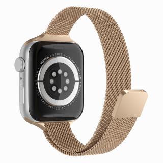 Curea pentru ceas din otel inoxidabil compatibila cu Apple Watch 1   2   3   4   5   6   7   8   SE 38mm   40 mm   41 mm, Auriu