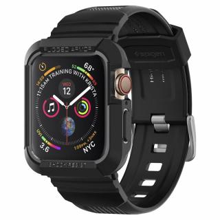 Curea pentru ceas din silicon Armor Pro compatibila cu Apple Watch 4   5   6   7   8   SE 44mm   45mm, Negru