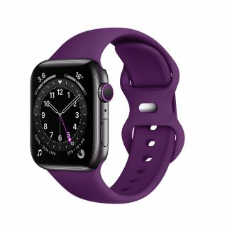 Curea pentru ceas din silicon compatibila cu Apple Watch 1   2   3   4   5   6   7   8   SE   Ultra 42 mm   44 mm   45 mm   49 mm, Mov inchis