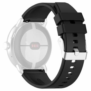 Curea pentru ceas din silicon compatibila cu Pixel Watch, Samsung Galaxy Watch 4, Active 1   2 40 mm   44 mm, Huawei Watch GT   GT 2   GT 3 42 mm, Negru