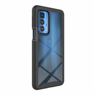 Husa cu protectie din policarbonat compatibila cu Motorola Moto Edge 20 Pro, colturi ranforsate, Negru