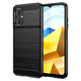 Husa de protectie Carbon Silicone compatibila cu Xiaomi Poco M5, Negru