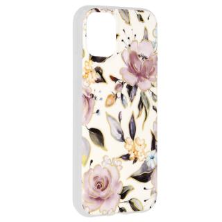 Husa de protectie cu imprimeu floral pentru iPhone 11, Chloe White