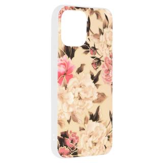 Husa de protectie cu imprimeu floral pentru iPhone 13 Pro Max, Mary Berry Nude